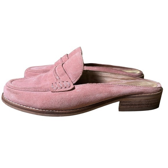 Madewell Elinor Loafer Mule Dusty Clay Pink Suede Leather Slide Size 7.5 - Picture 4 of 10